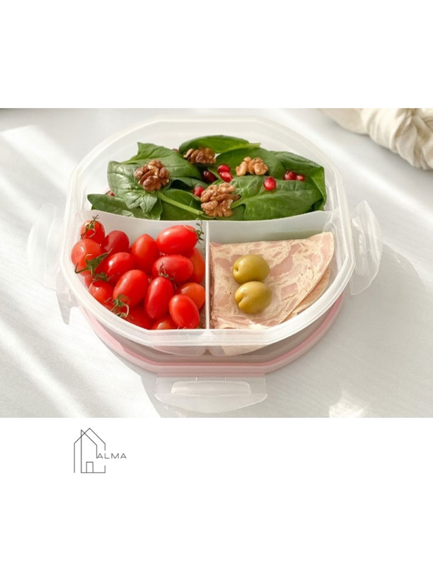 ظرف غذا سیف لاک سه خانه 1500ml ویرو پلاست