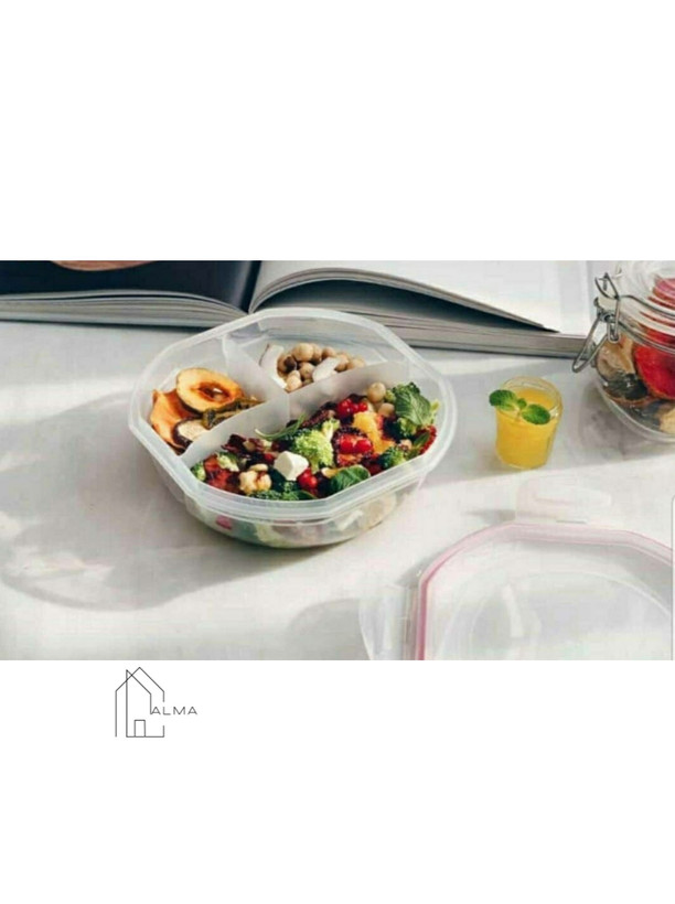 ظرف غذا سیف لاک سه خانه 1500ml ویرو پلاست