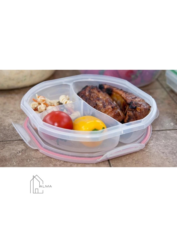 ظرف غذا سیف لاک سه خانه 1500ml ویرو پلاست