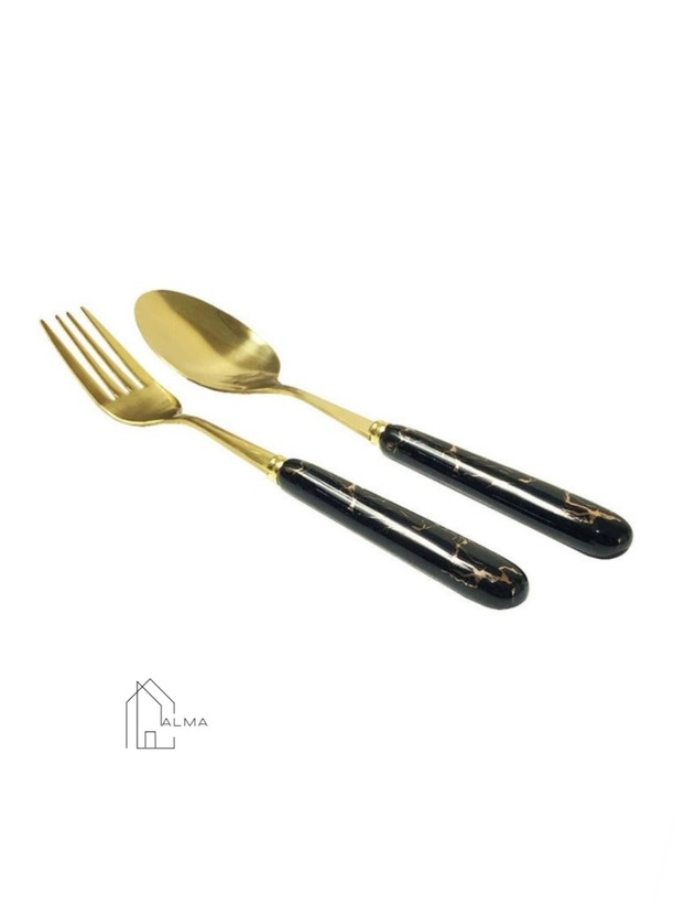 ست قاشق و چنگال،کارد و چنگال ۲۴ پارچه طرح ماربل