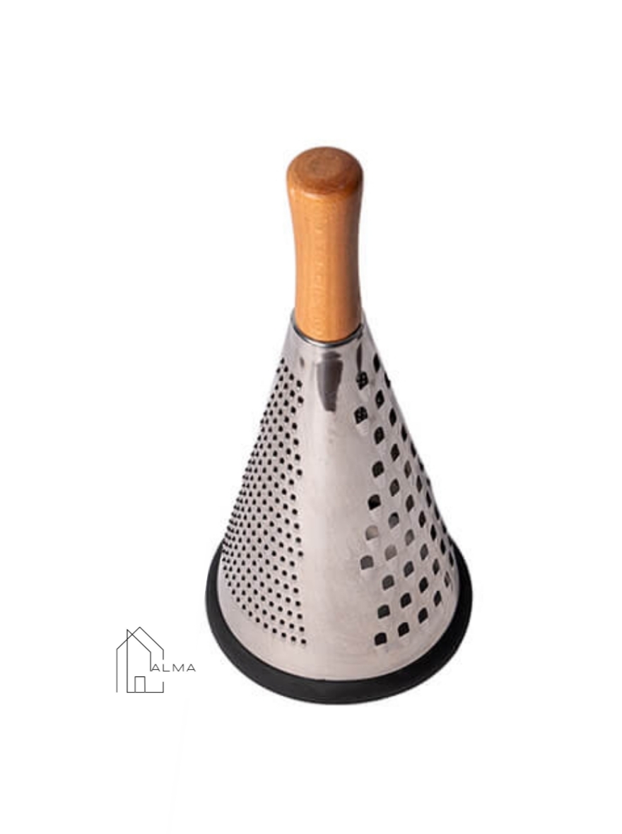 رنده مخروطی استیل شنگیا دسته چوبی سه کار سایز بزرگ