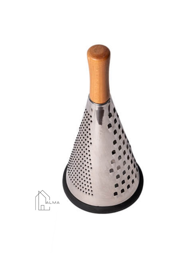 رنده مخروطی استیل شنگیا دسته چوبی سه کار سایز بزرگ
