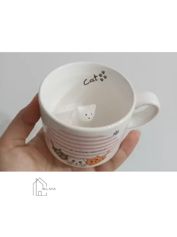 ماگ سرامیکی سفید داخل برجسته