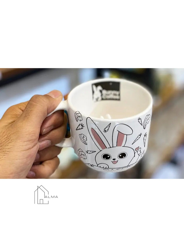 ماگ سرامیکی سفید داخل برجسته
