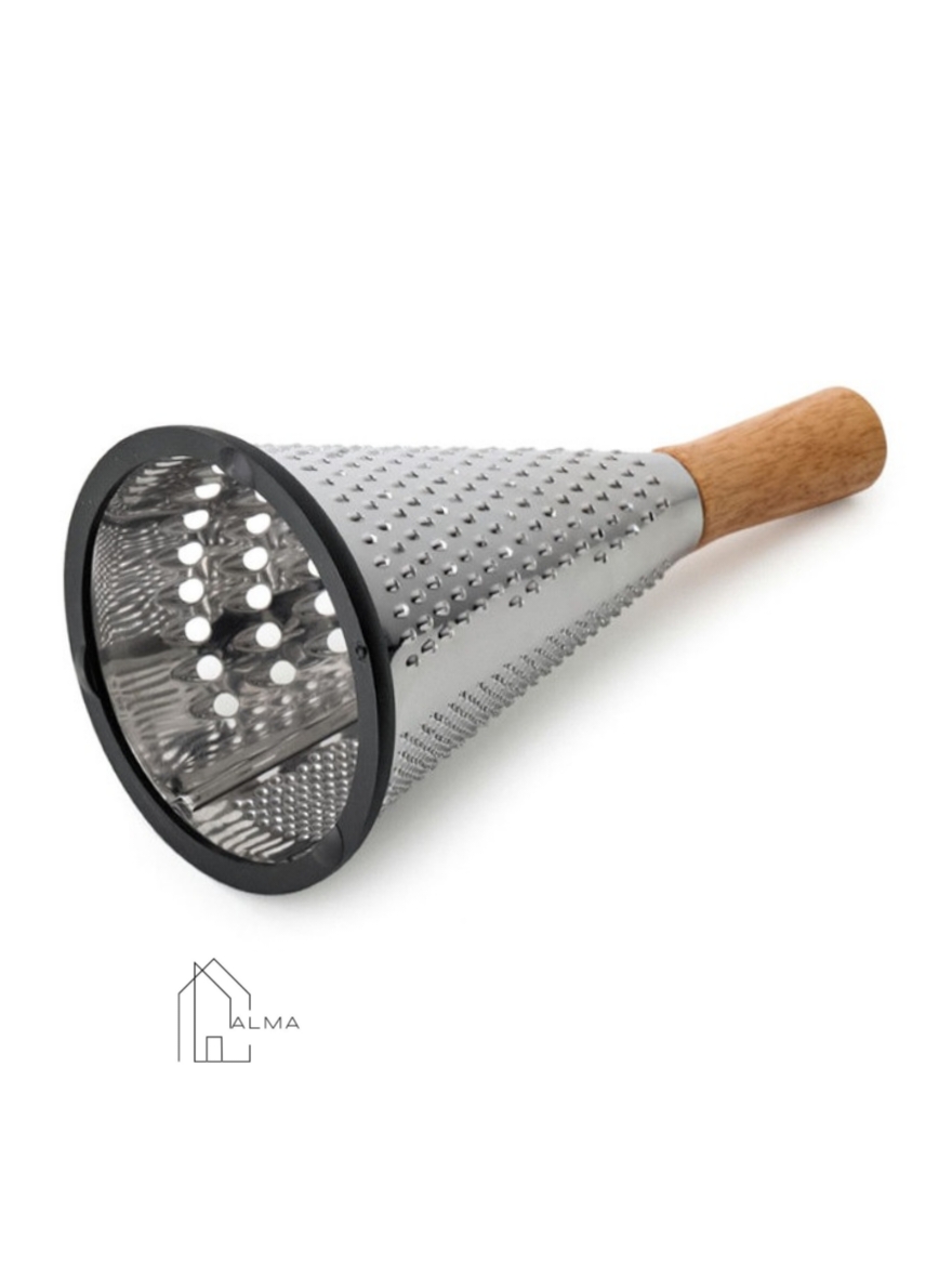 رنده مخروطی استیل دسته چوبی شنگیا کوچک