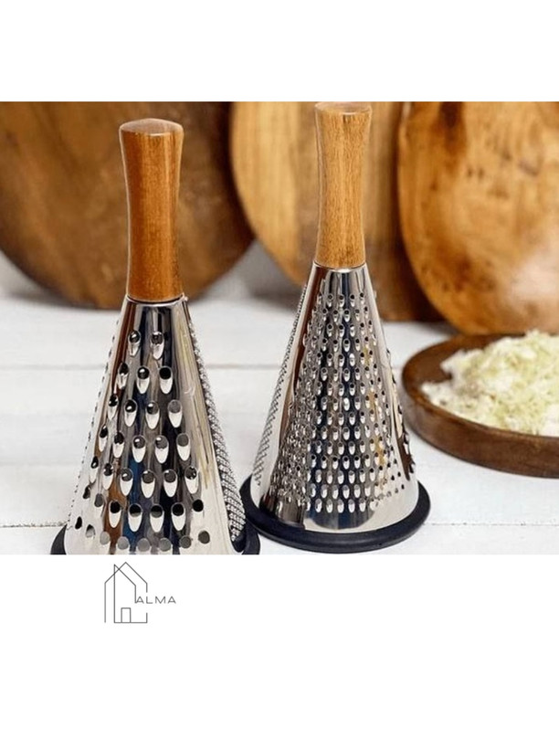 رنده مخروطی استیل دسته چوبی شنگیا کوچک